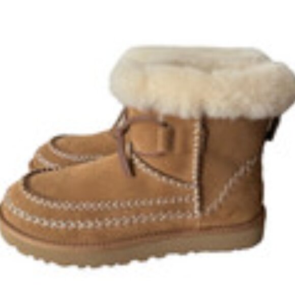 NEW UGG Classic Mini Alpine Boots in Chestnut Size 6 & 8 - Picture 2 of 2